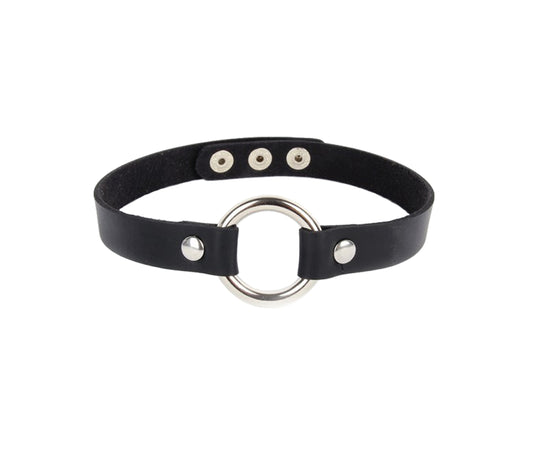 Extra Wide O-Ring Choker - 7cm Gold/Silver Hardware