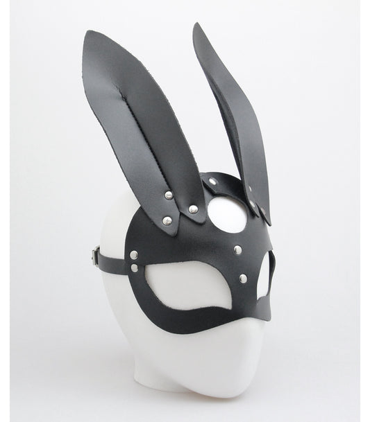 Leather Rabbit Ear Mask - Half-Face Playful Design