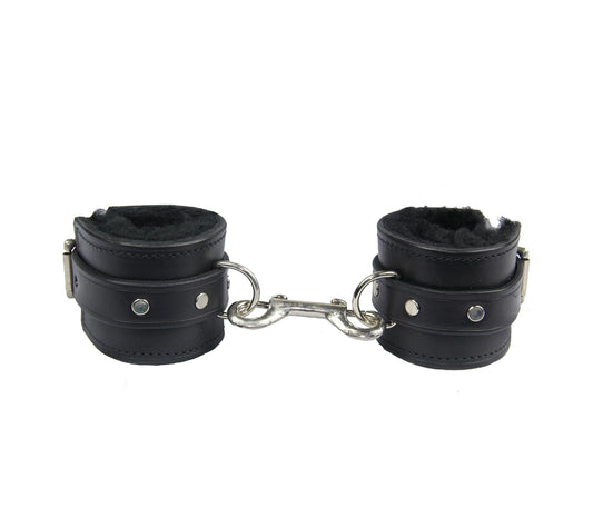Extra Wide Sheepskin Lined Wrist Cuffs - 7cm Italian Leather