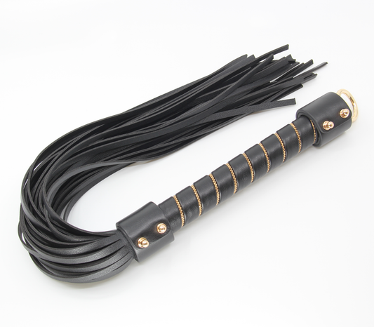 Gold Chain-Detailed Flogger - Premium Faux Leather 56cm